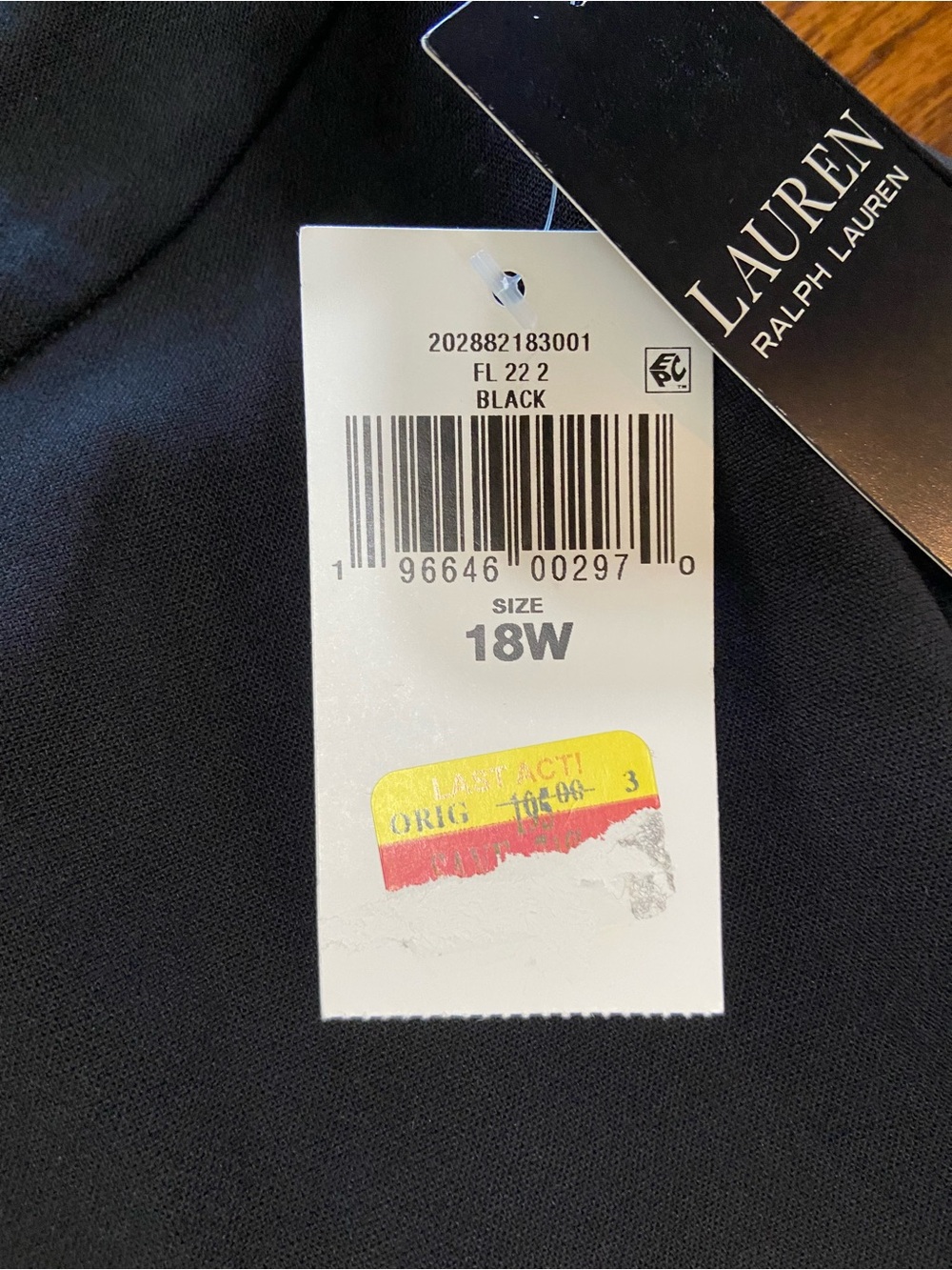 NWT Black Label Lauren Ralph Lauren Black Satin Stripe Pants Size 18W. - Picture 6 of 8